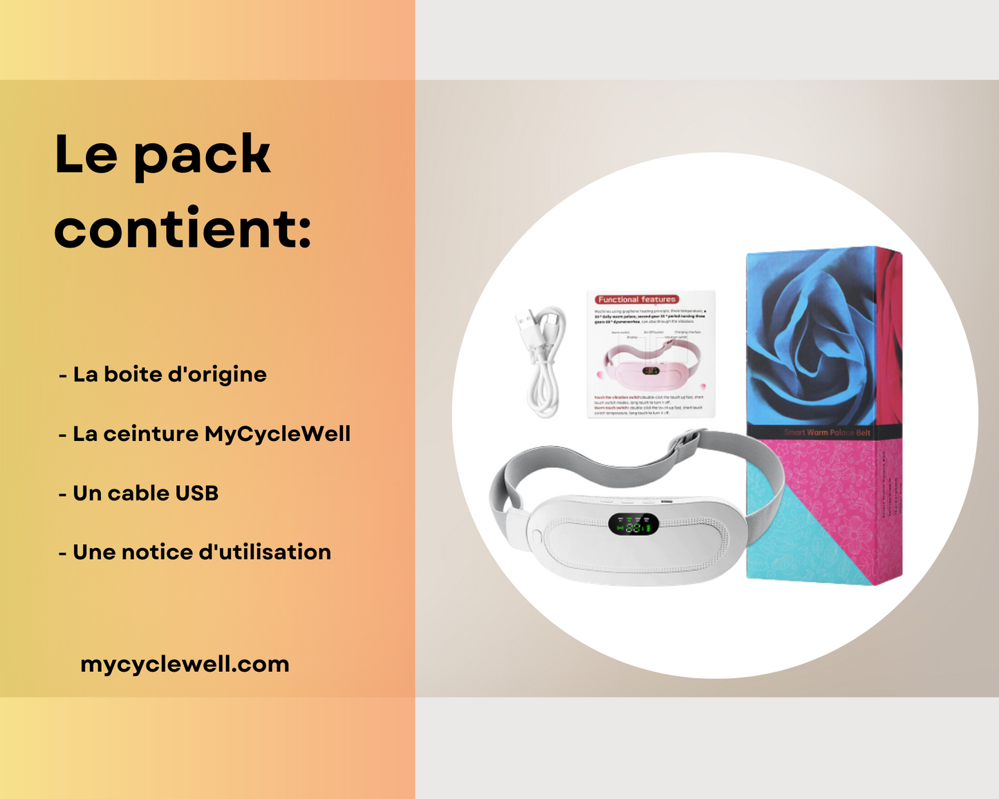 MyCycleWell - Ceinture Menstruelle Anti-douleur